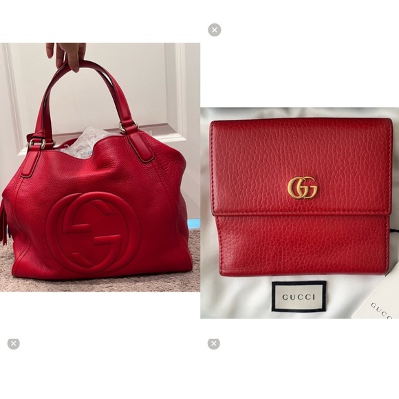 Very roomy Gucci over the shoulders tote with matching wallet - Picture 1 of 3